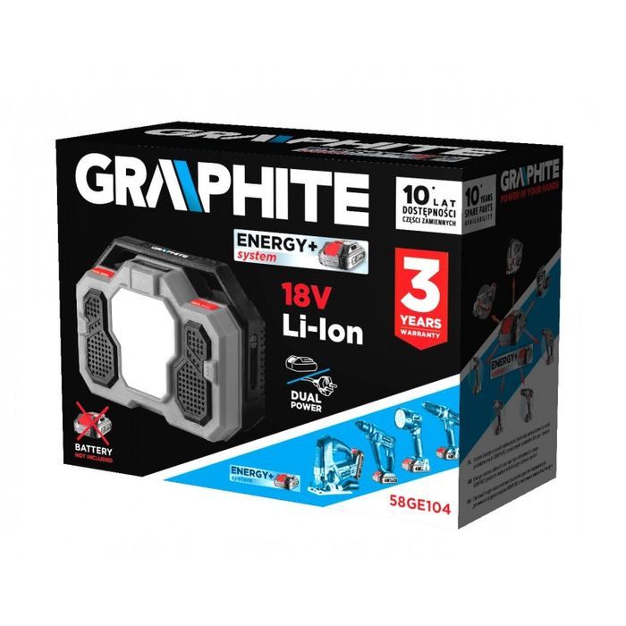 Radio Akumulatorowo-Sieciowe Energy+ 18V, Li-Lon,Bez Akumul. Graphite