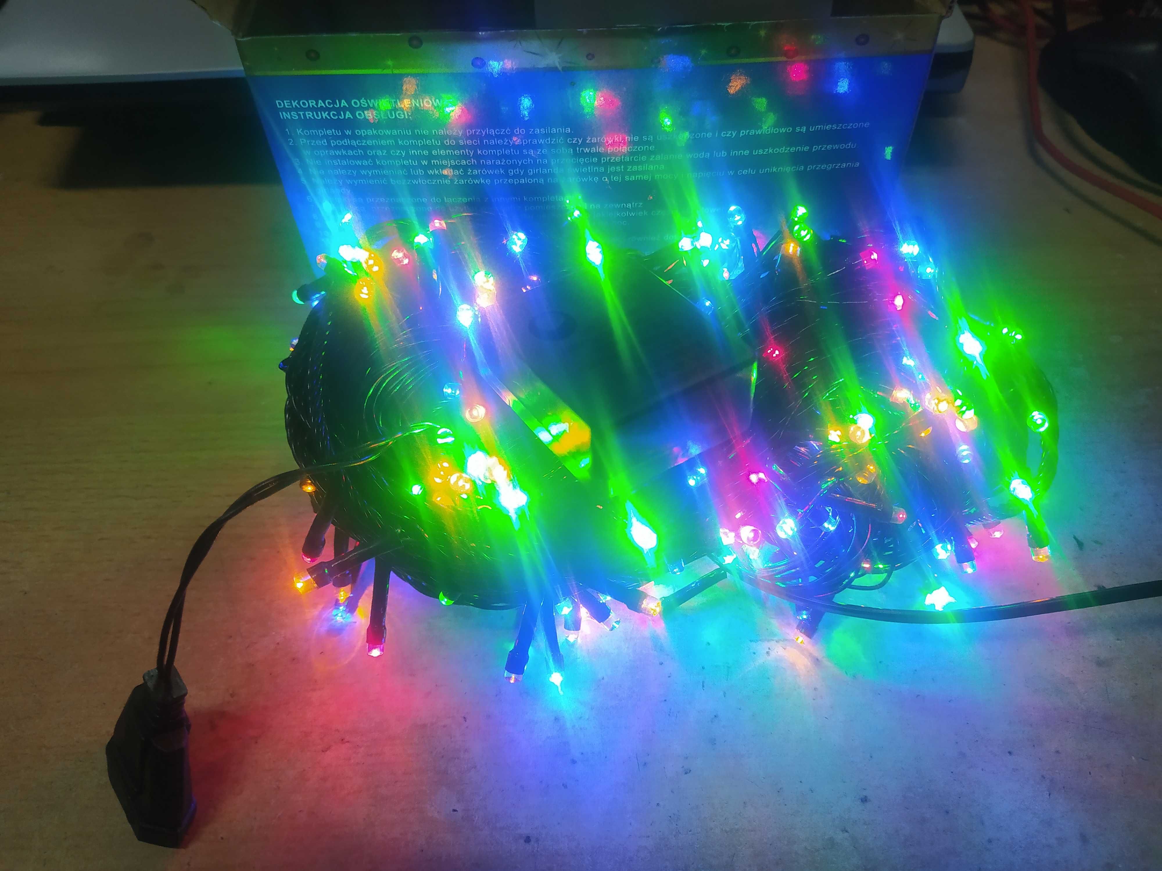 Lampki choinkowe 500 led multikolor nowe zapakowane długie największy
