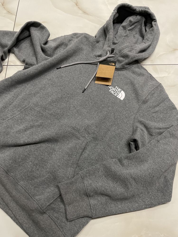 Худи The North Face  Box NSE Long-Sleeve Heathered серое оригинал