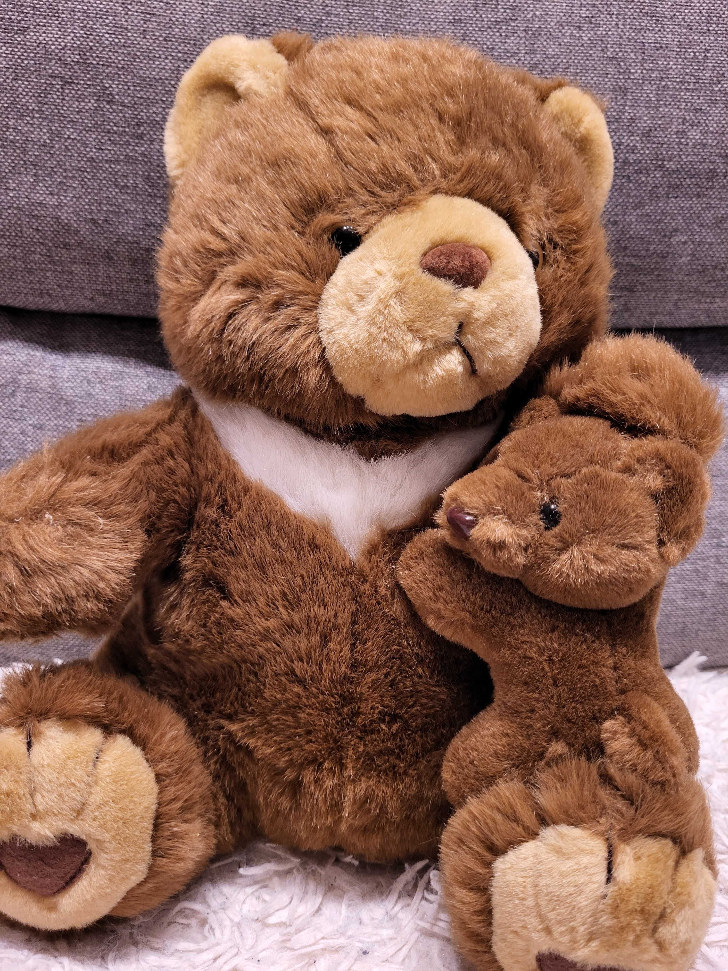 Miś pluszowy z dzieckiem  wysokość 28 cm stan nowy bez metki