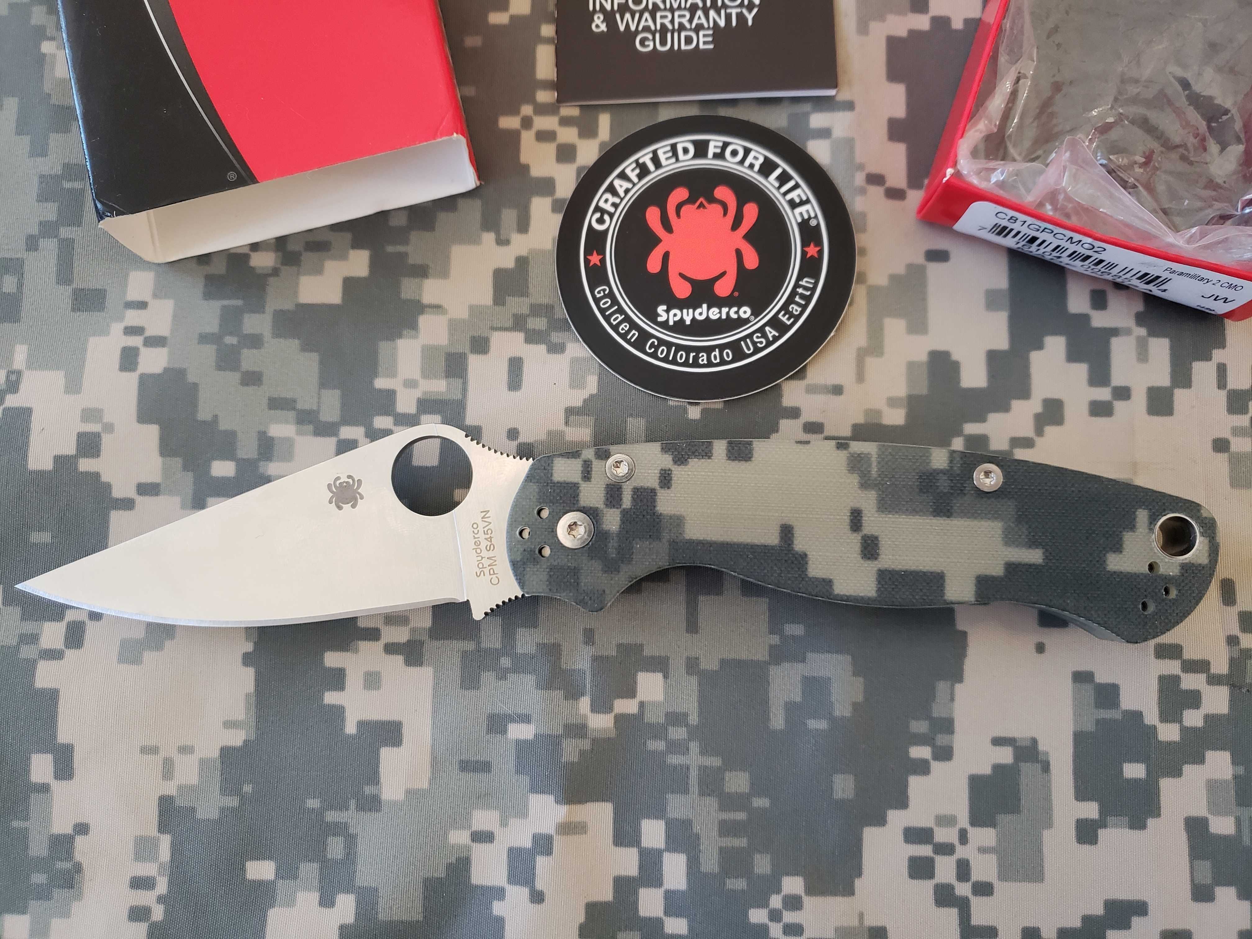 Нож Складной Spyderco PARAMILITARY 2 CMO G10 S45VN Карманный C81GPCMO2