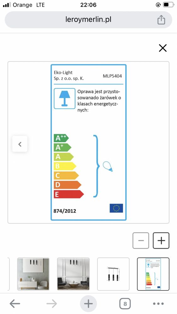 Lampa wisząca Vidar czarna 3 x GU10 Eko-Light