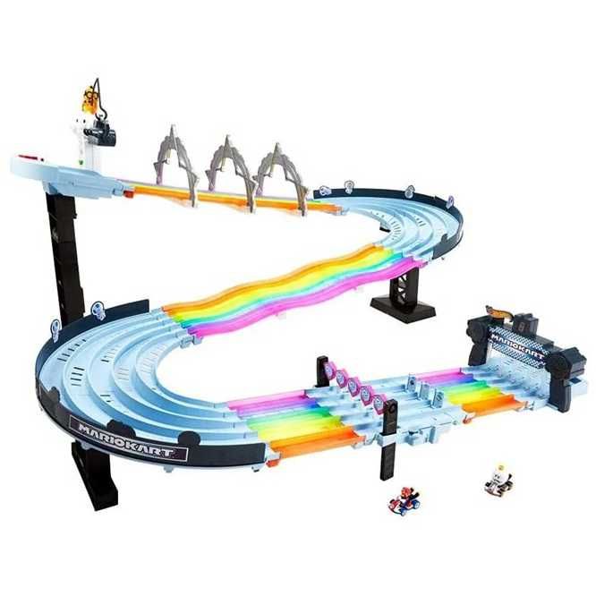 Hot Wheels Mario Kart Pista de carros de brinquedo com luzes e som