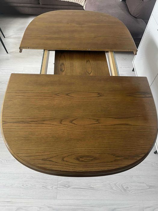 Stół drewniany rozkładany 125x92 + wkładka 42 cm – klasyczny, solidny