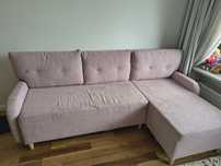 Rożowa sofa z funkcją spania Ikea Bastubo