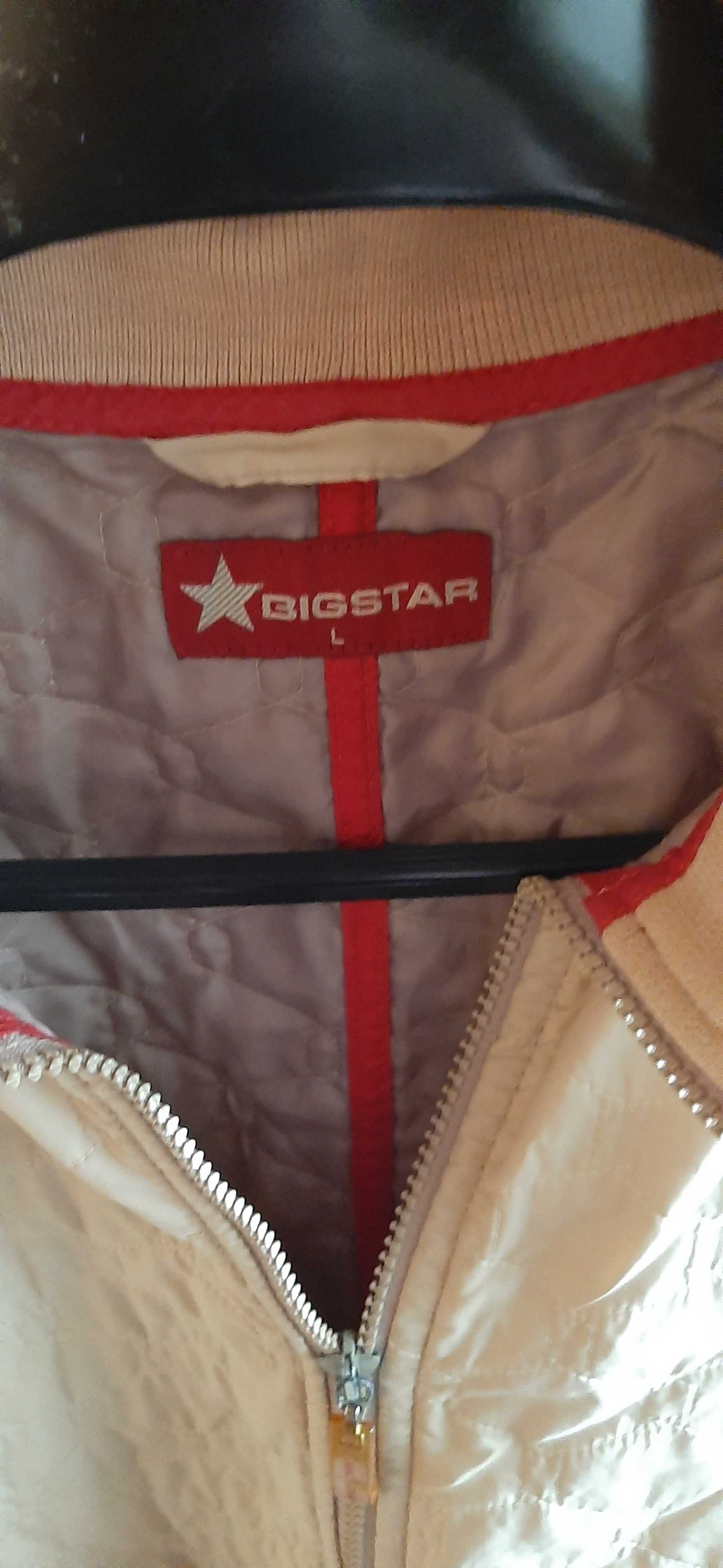 Kurtka damska Big Star L beżowa wiosenna przejściowa pikowana sportowa