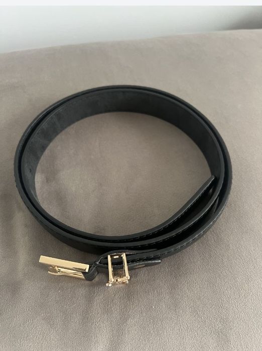 Pasek Damski YSL Yves Saint Laurent czarny złoty