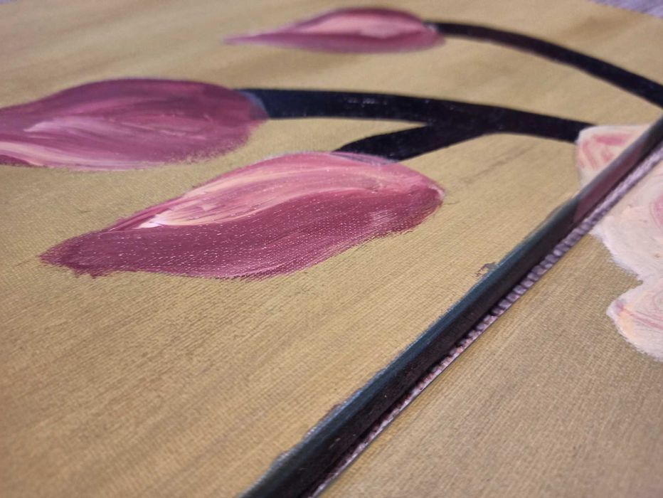 Obraz - Tryptyk, akryl na płótnie , KWIATY , 40x60,40x40,30x40