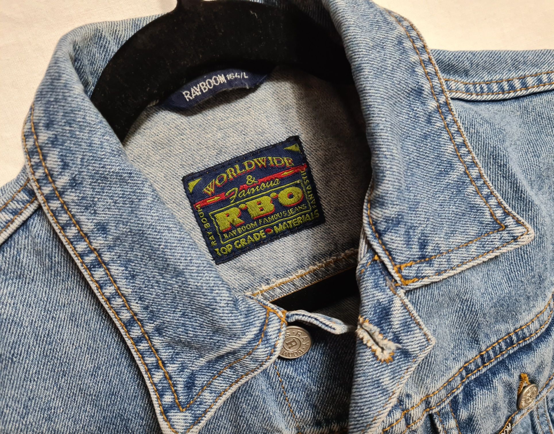 Kamizelka denim jeans ray boom vintage S bezrękawnik