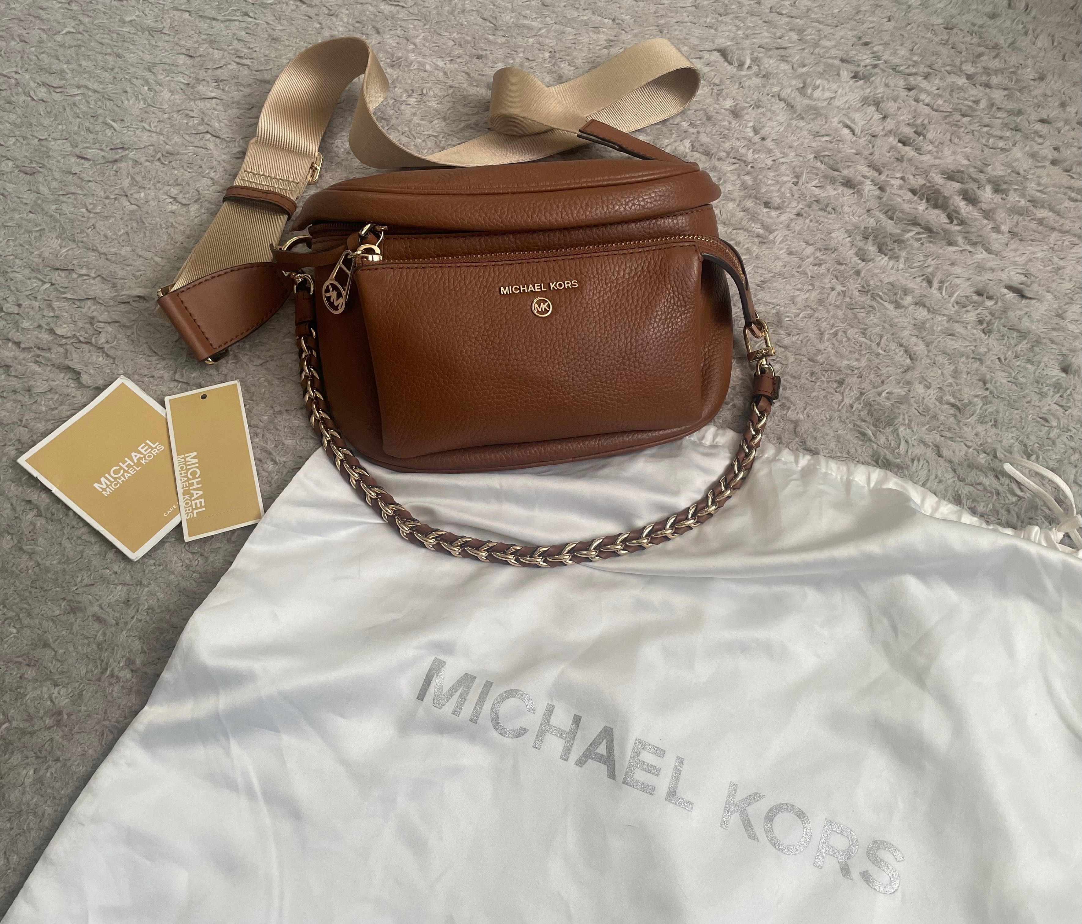 Nowa torebka nerka Michael Kors slater brązowa acorn