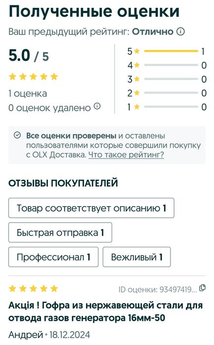 Акция !Гофра нержавейка ду 22 (23-24мм) комплект для отвода газов