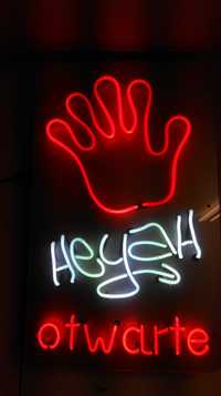 Neon (szklany) kolekcjonerski "Heyah", kompletny, sprawny, oryginalny