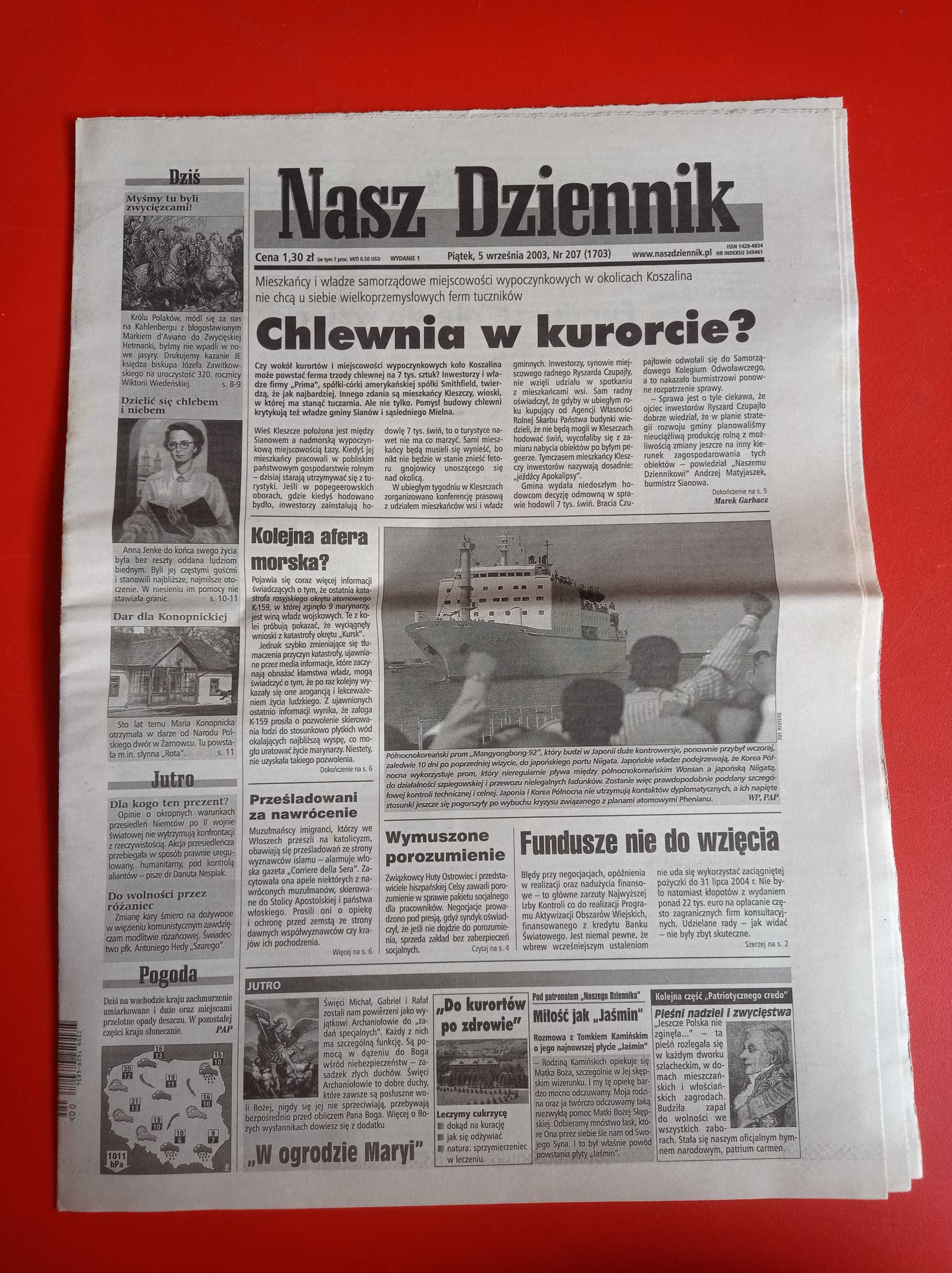 Nasz Dziennik, nr 207/2003, 5 września 2003