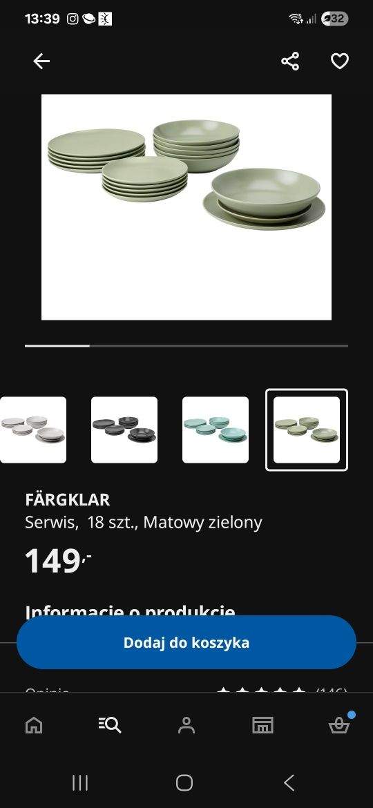 Nowa zastawa stołowa Ikea 18 elementów