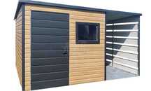 Schowek - domek ogrodowy 2x2 m + wiata drzwi okno winchester TS757