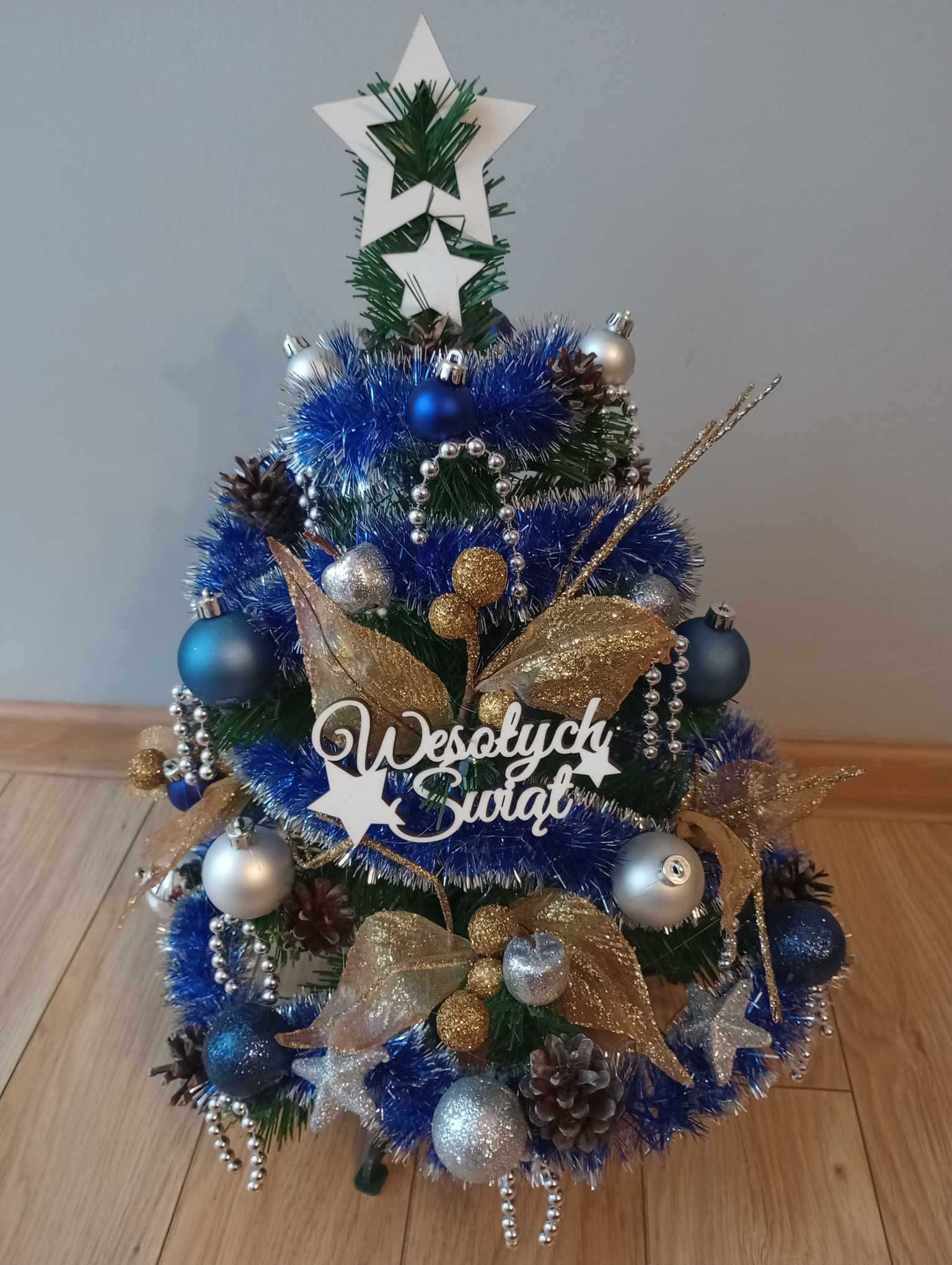 Choinka z dekoracją i lampkami led 60 cm PRODUCENT!