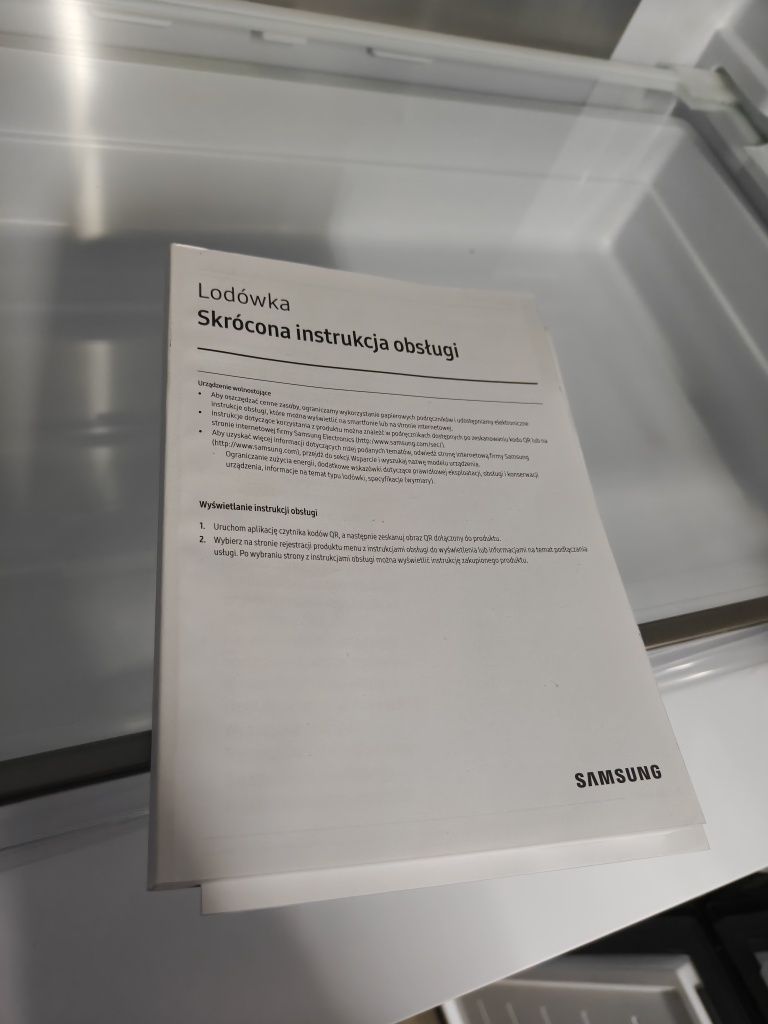 Lodówka Samsung Grafitowa Stal duża pojemna 76cm głeboka Nowa 1 rok GW