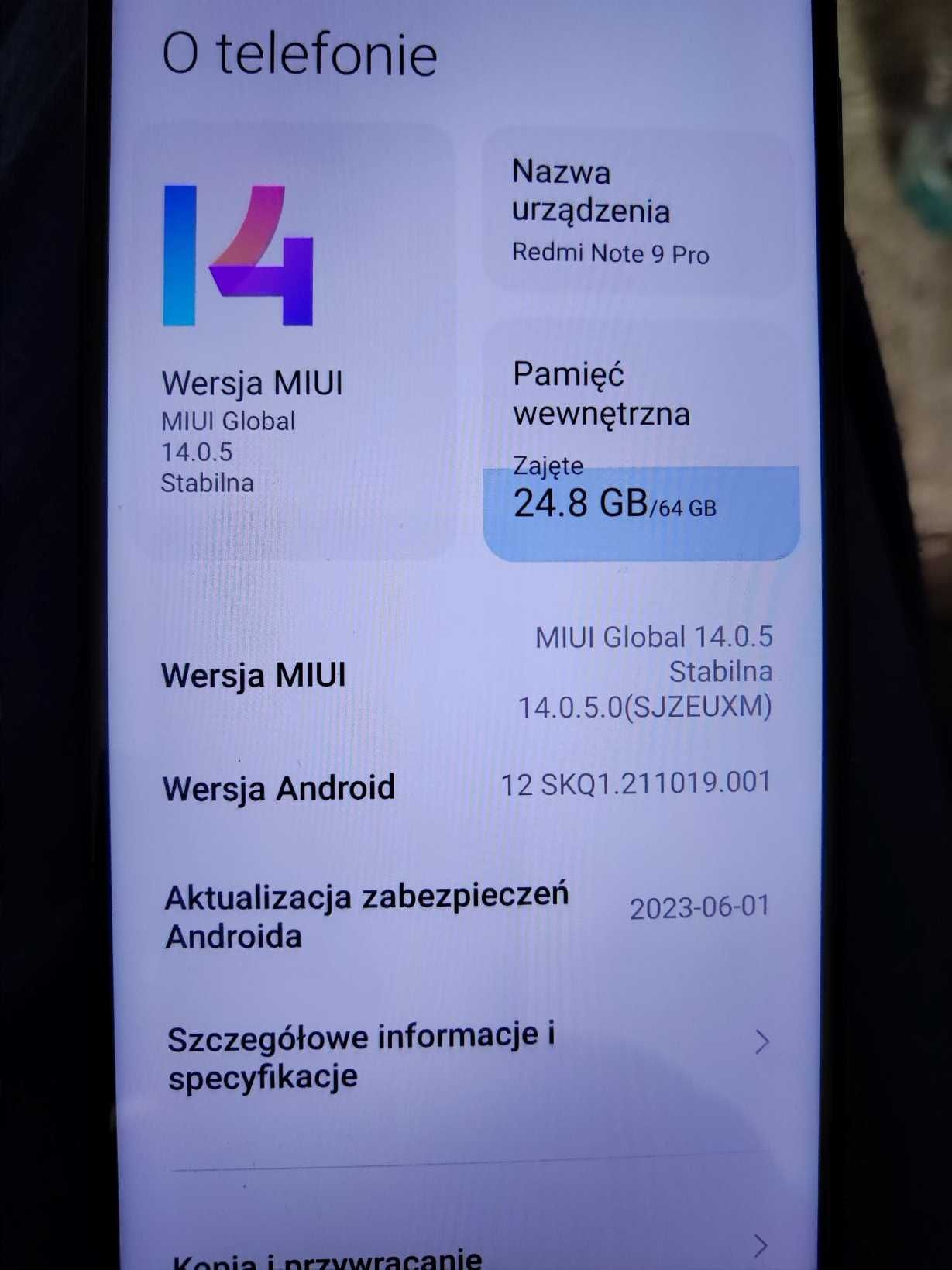 XIAOMI Redmi Note 9 PRO 64 GB