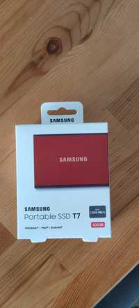 Dysk przenośny Samsung Portable SSD T7 USB 3.2 500 GB czerwony