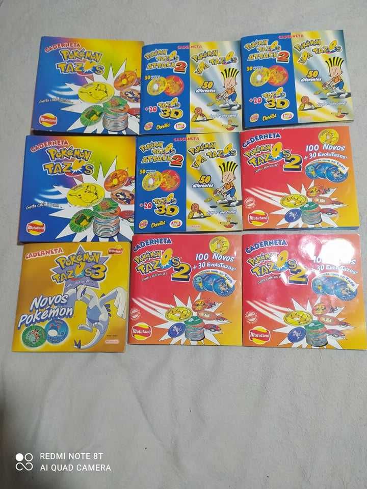 Cadernetas de Tazos Pokemon bastantes