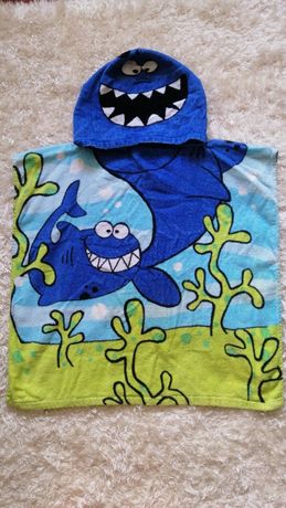 Детское пончо полотенце baby shark