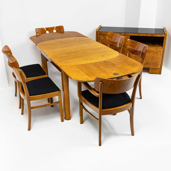 Meble art deco stół krzesła komoda sygnatura WK Mobel Ruscheweyh Tisch