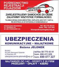 Rejestracja pojazdów, biuro tłumaczeń, ubezpieczenia