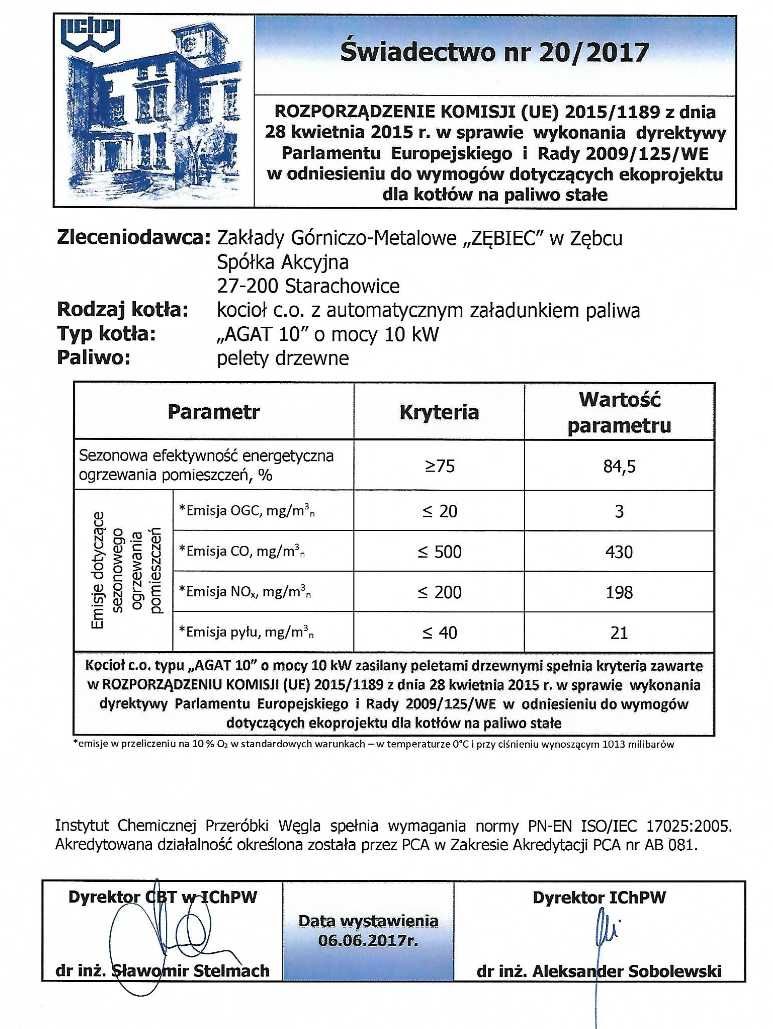 Kocioł, piec na pelet Zębiec AGAT LKP 10 kW - 5 klasa - Ecodesign