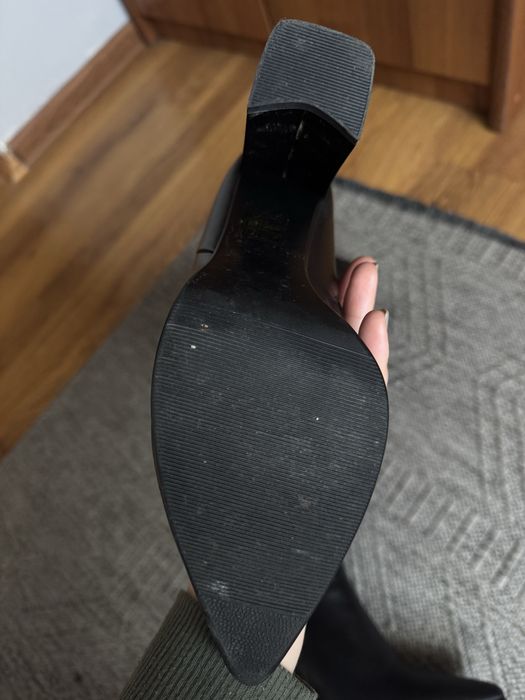 Чоботи, ботфорти, Estro, 37 р., натуральна шкіра, чорні