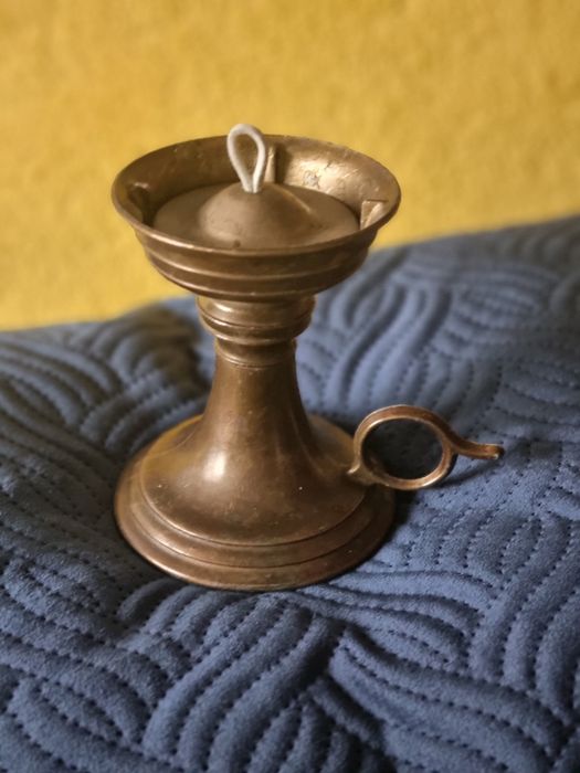 Świecznik mosiężny, kaganek