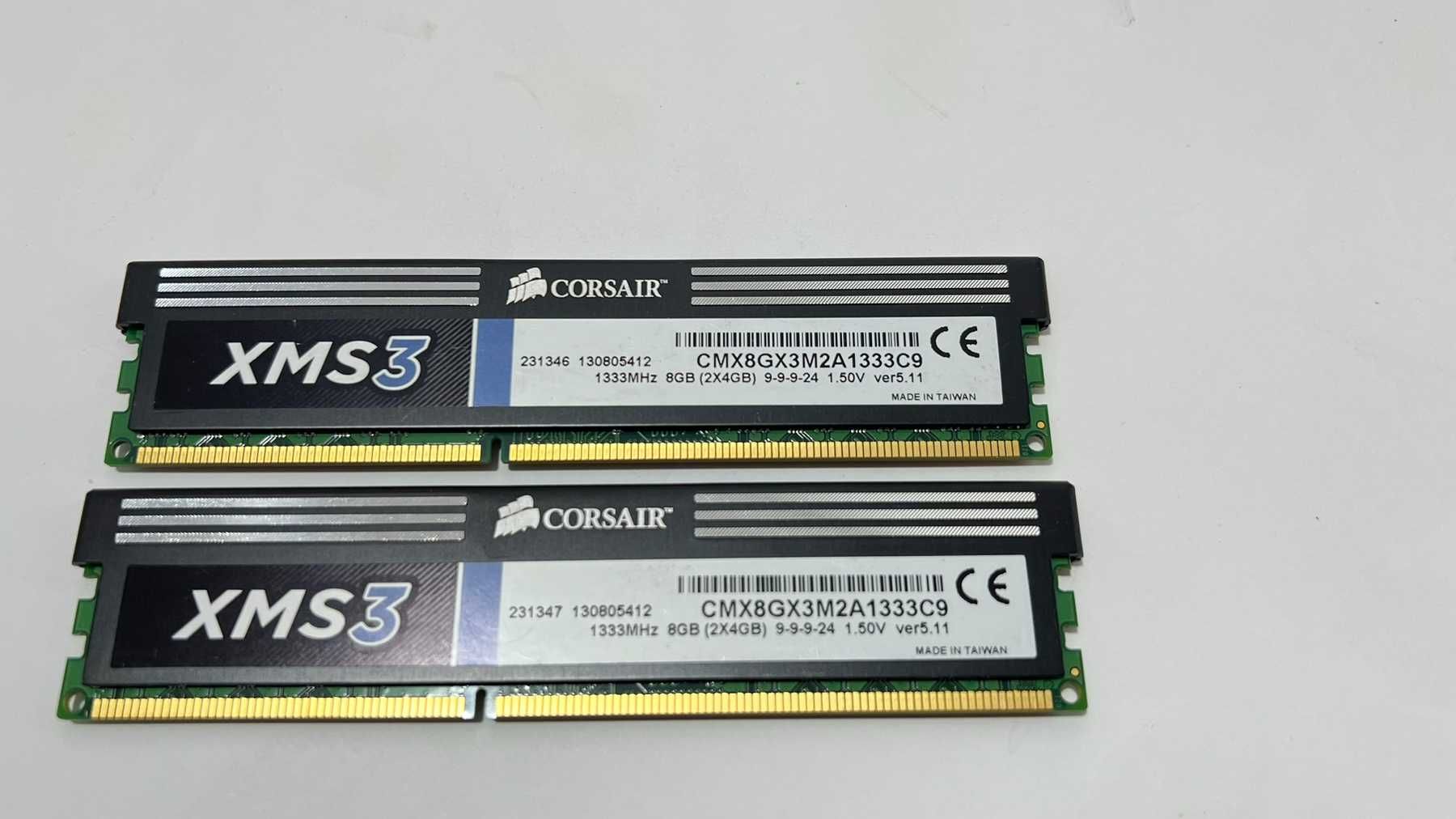 Оперативна память 8Gb kit (2x4Gb) Corsair XMS3 DDR3 PC3 10600U 1333 ПК