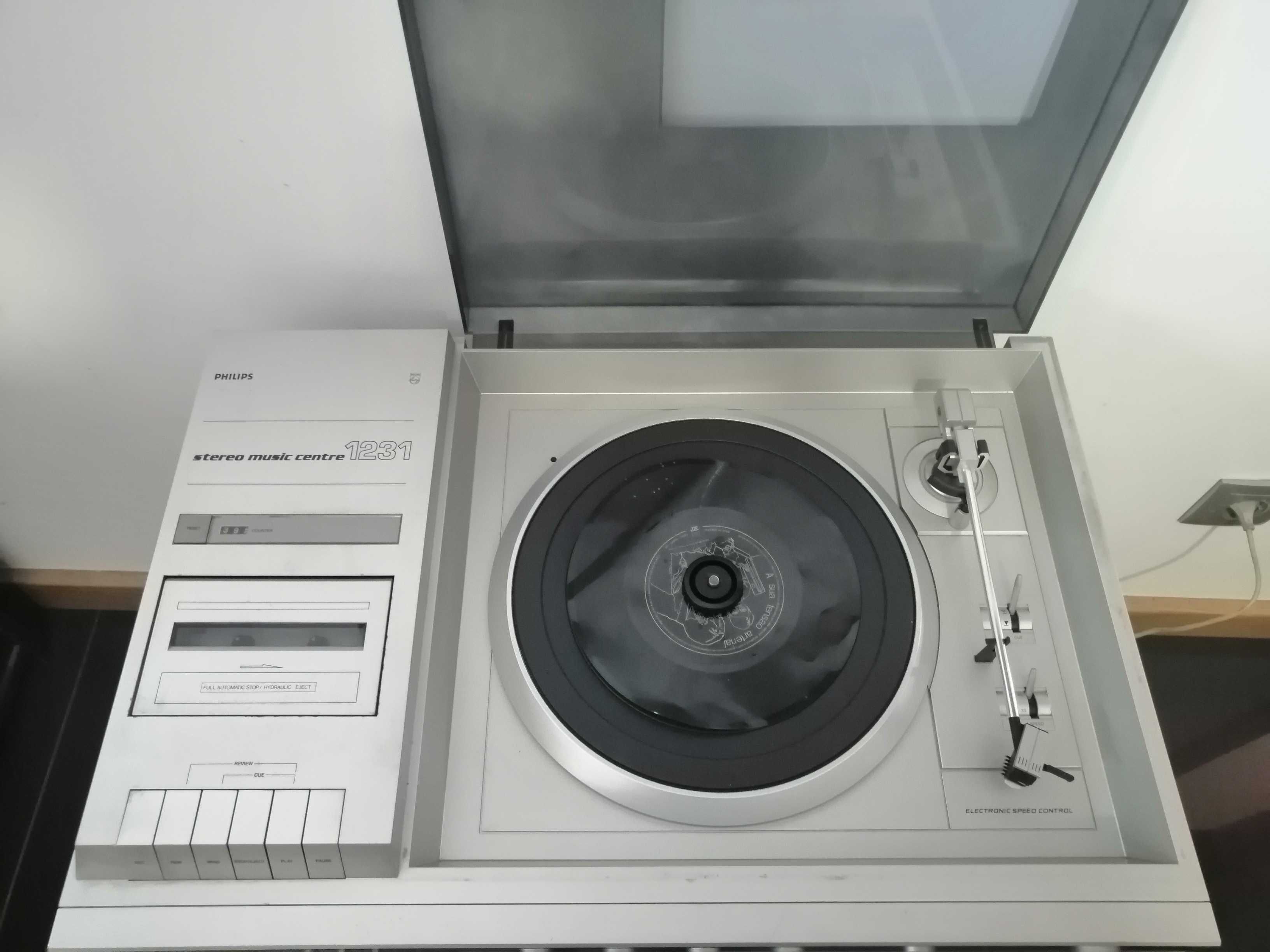 Gira-discos Vinyl Cassete Philips Stereo Music Center 1231 -  3 em 1