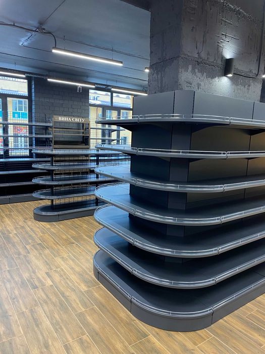 Торговые стеллажи, полки в магазин, пристенные стеллажи