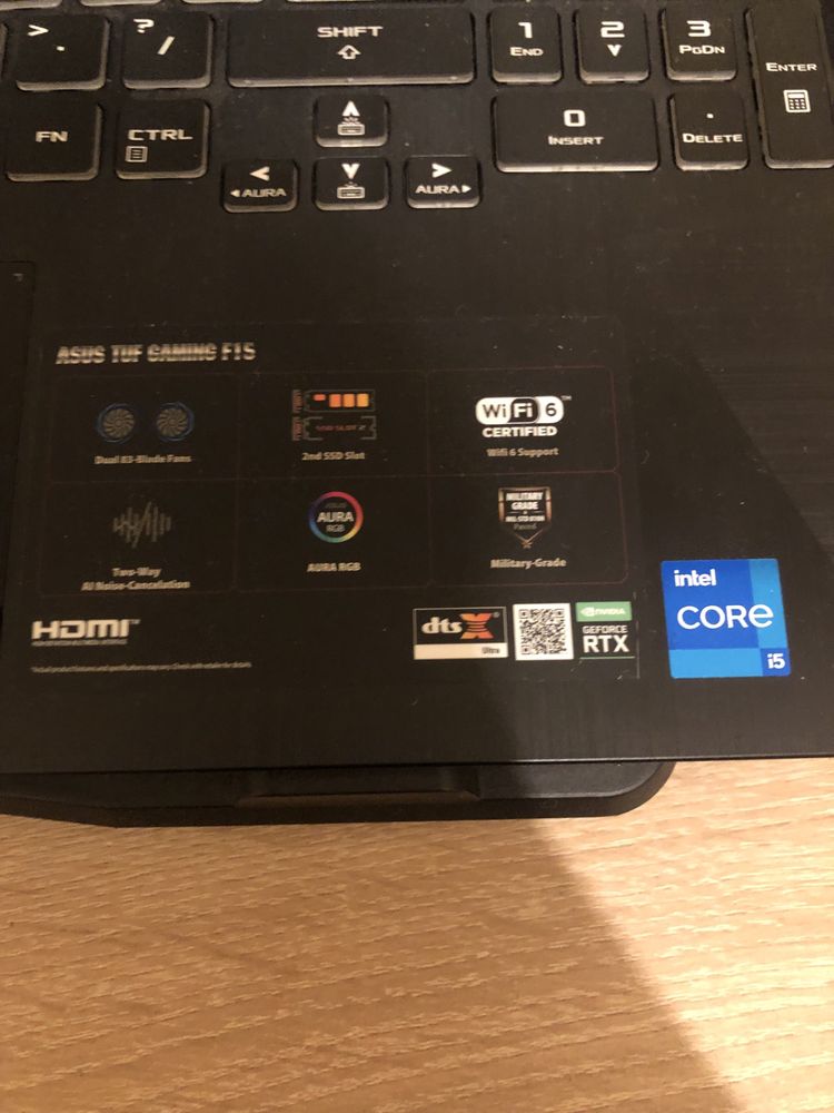 Laptop Asus TUF Gaming F15 15,6 " Intel Core i5 16 GB / 512 GB szary