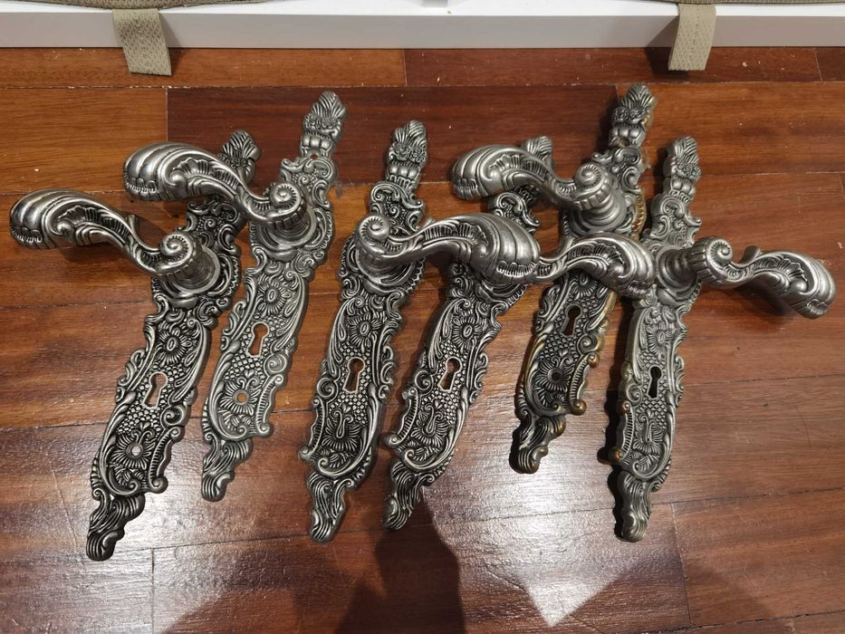 Conjunto 3 maçanetas de portas antigas