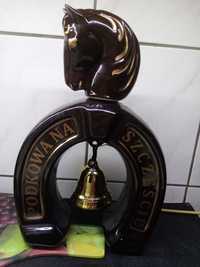 Butelka Podkowa na szczecie butelka koń z dzwonkiem vintage prl