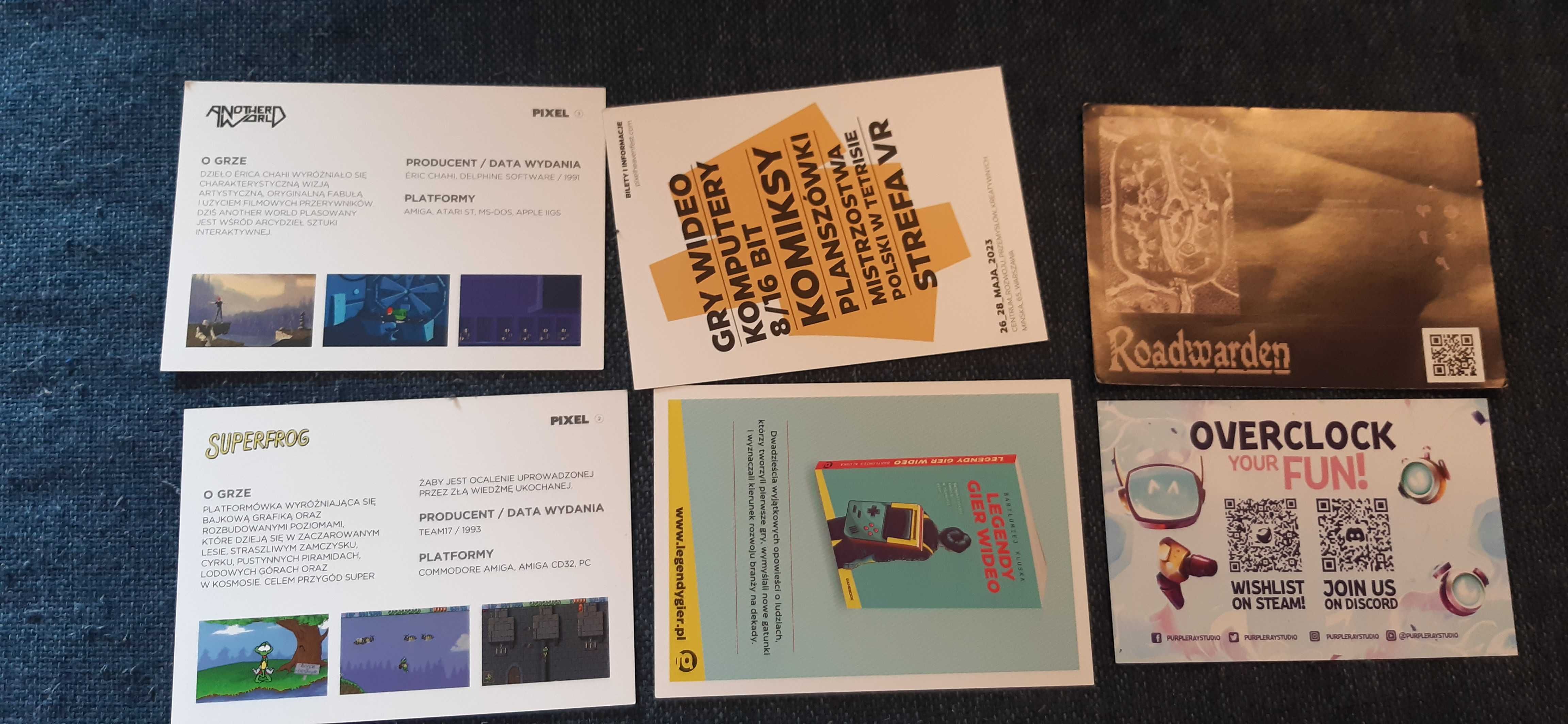 kolekcjonerskie ulotki informacyjne z gier amiga atari commodore i pc