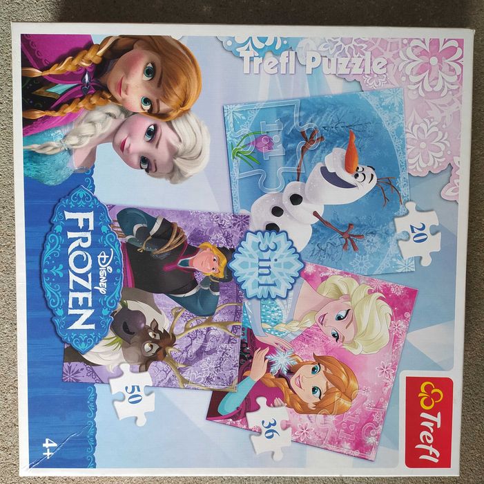 Trefl puzzle Kraina Lodu Frozen 3w1 kompletne Elsa Anna Disney 4+