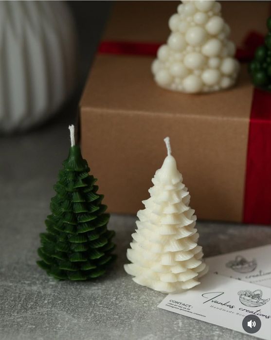 Свічки ручної роботи новорічна колекція