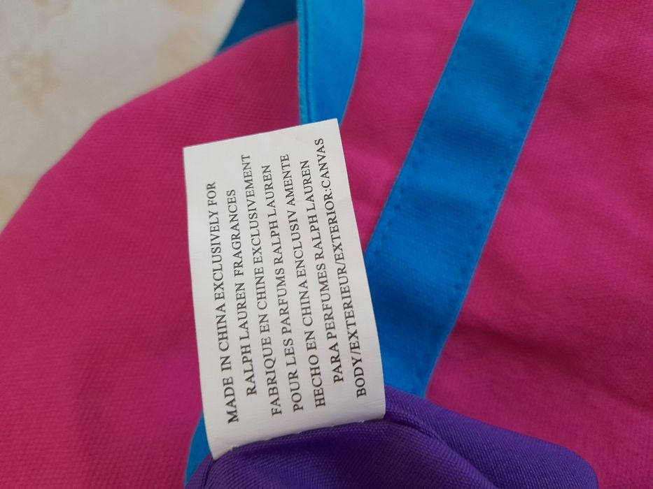 Оригинал сумка-тоут Ralph LAUREN collection PURPLE из хлопка