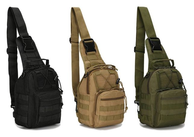 Тактическая сумка рюкзак через плечо / тактична військова зсу тро баул