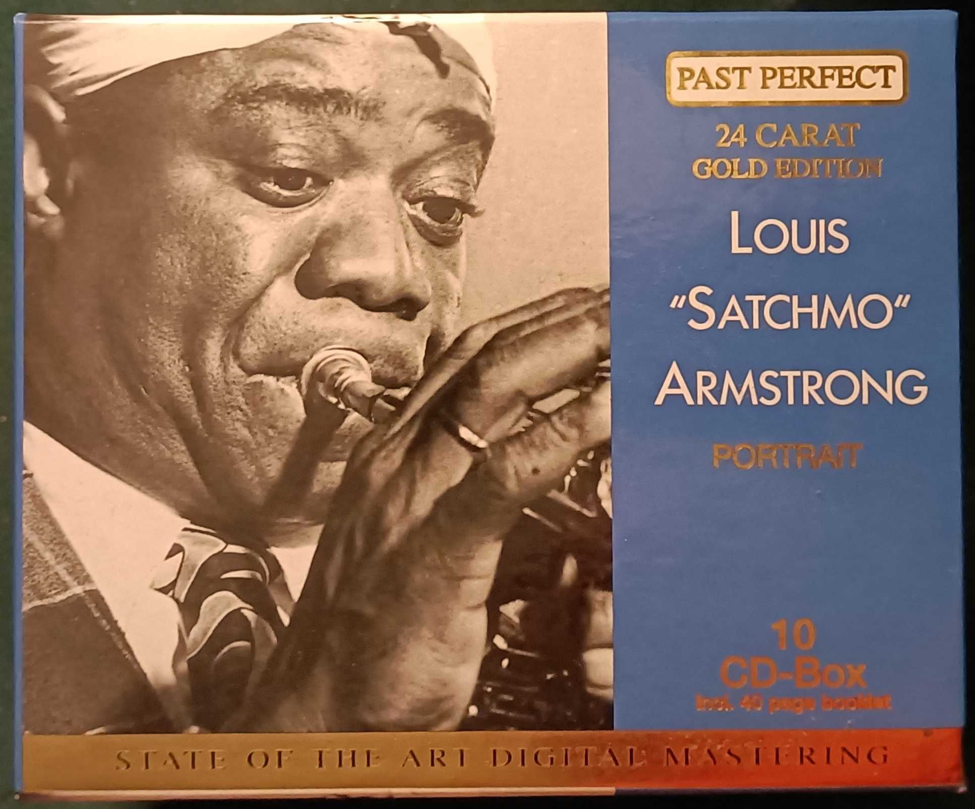 Louis Armstrong Satchmo box 10 płyt cd 24 cart gold edition stan bdb
