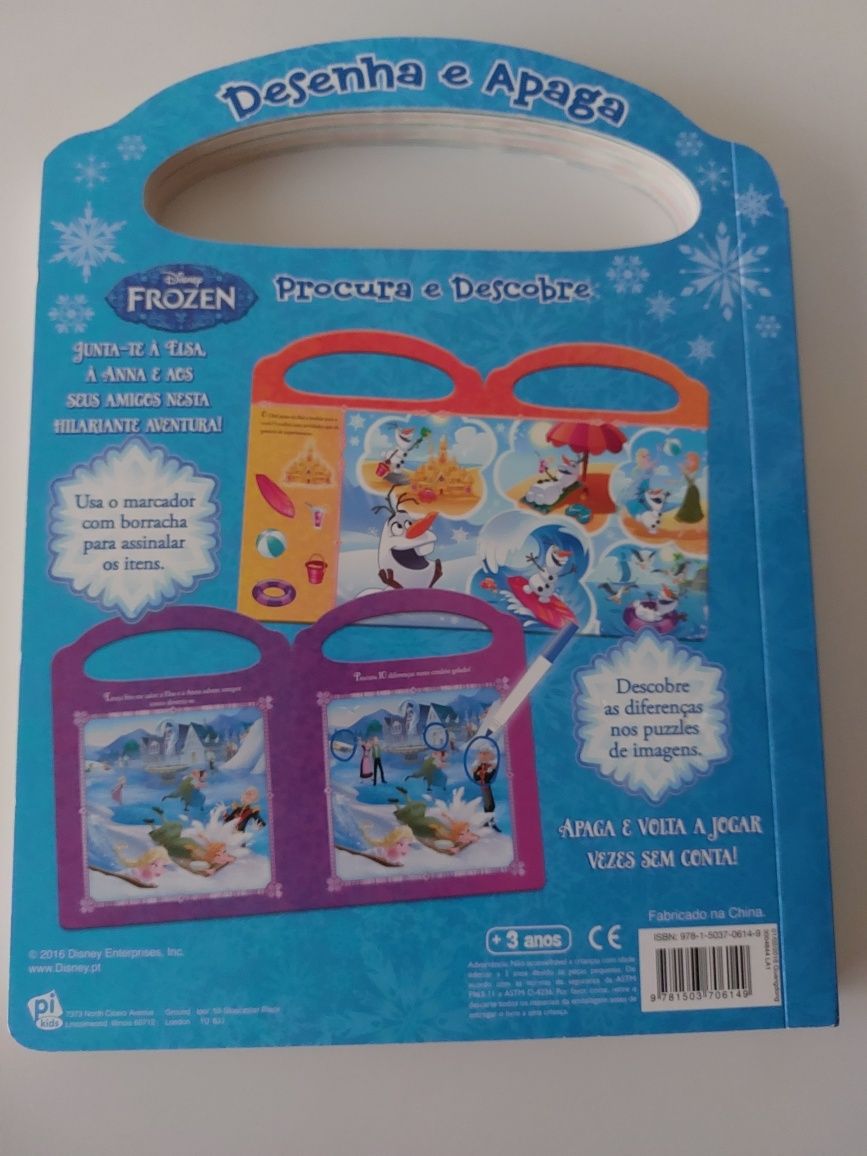 Livro Frozen desenha e apaga com desafios
