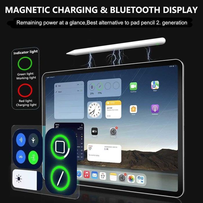 CAMPEXON rysik 2gen iPad Air 4/5 Mini 6 Pro 11/12.9 magnetyczny