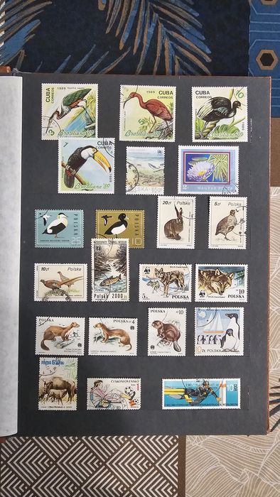 Klaser filatelistyczny + znaczki