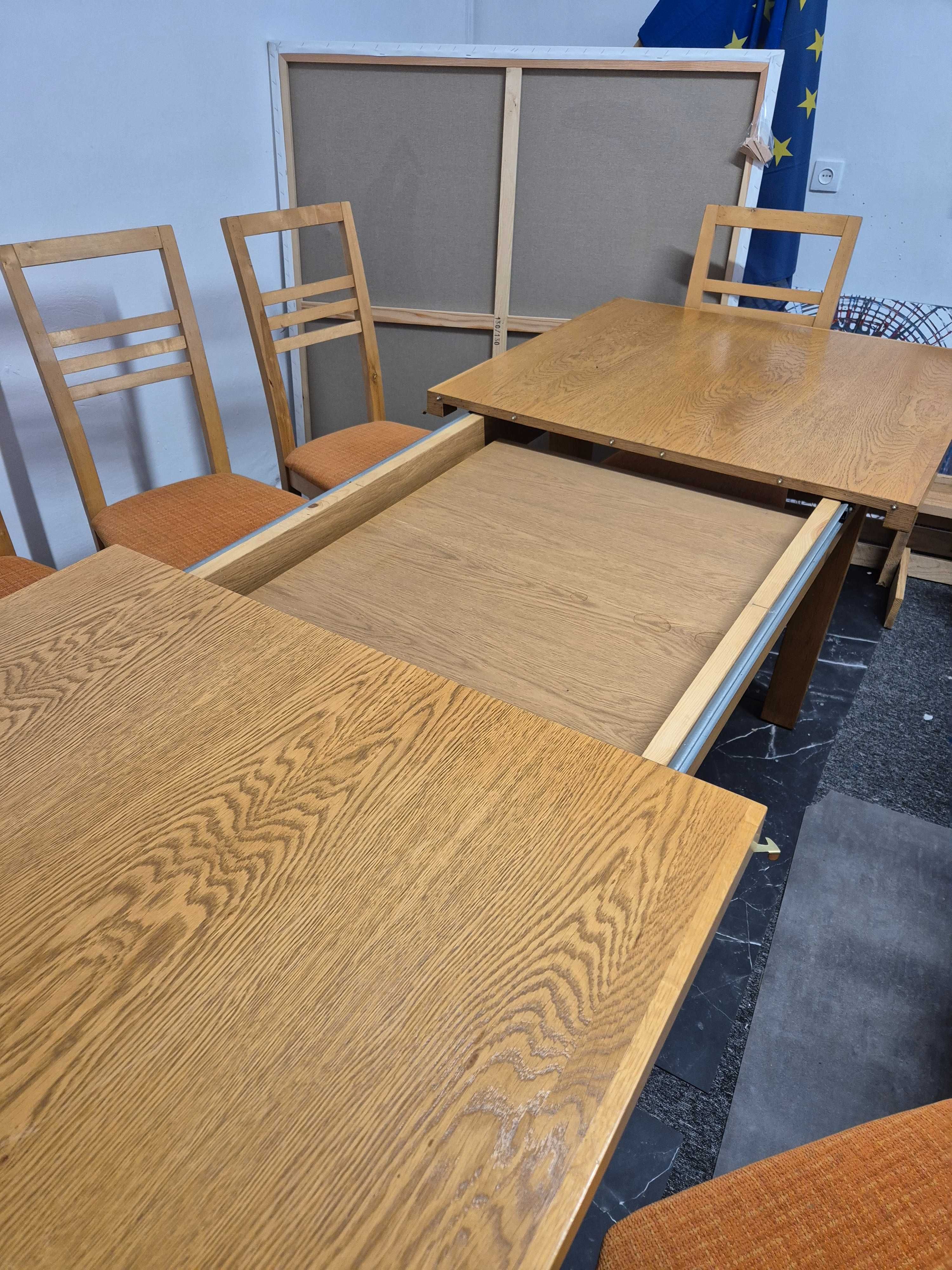 Stół drewniany dębowy 6 krzesłami