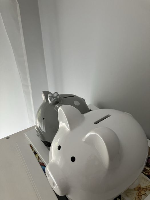 Skarbonki 2szt komplet biała szara