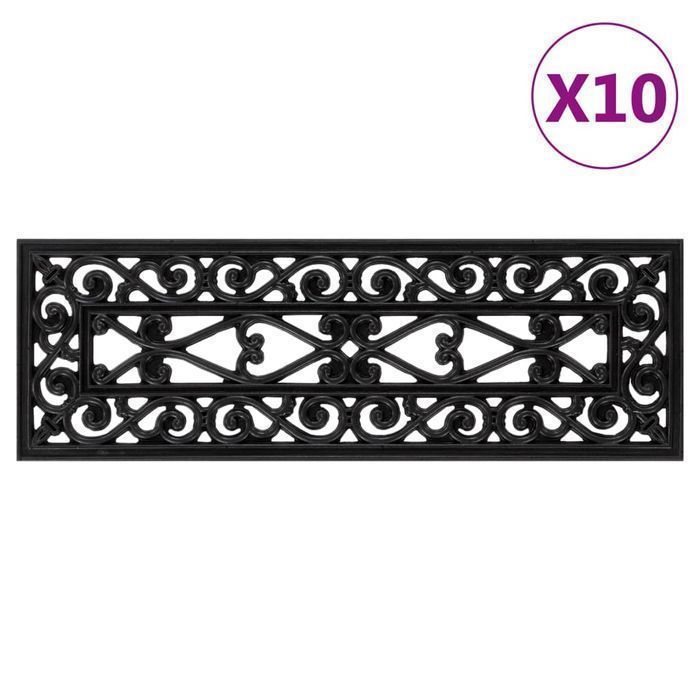 Vidaxl Nakładki Na Schody, 10 Szt., 25X75 Cm, Gumowe