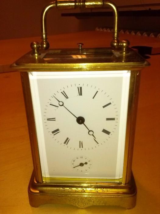 Pozłacany zegar Oficerski antyk BREVETE A PARIS 565 (Kareciak)