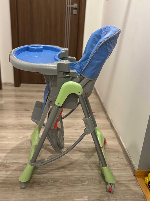 Niebiesko zielone krzesełko do karmienia dla dzieci Baby mix